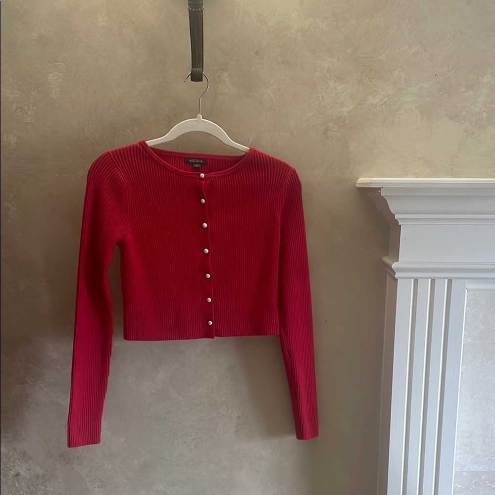 Wild Fable Red Cardigan Sweater pearl button up -XS - Picture 2 of 6